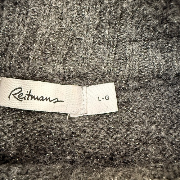 REITMANS - Shimmery Dark Gray Cable Knit Sweater - Picture 4 of 7